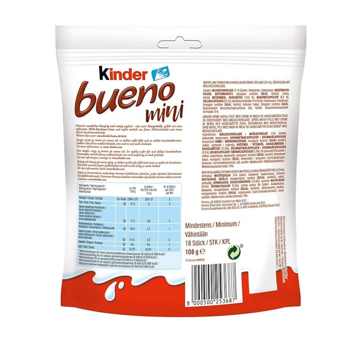 Bueno Mini Milk Chocolate Bag 20pcs image 2