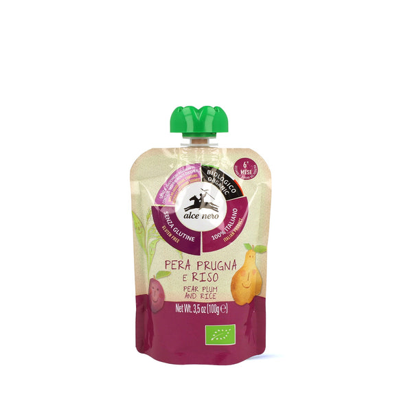 Pear, Plum & Rice - Organic Fruit Puree with Rice Flour 100g image 1