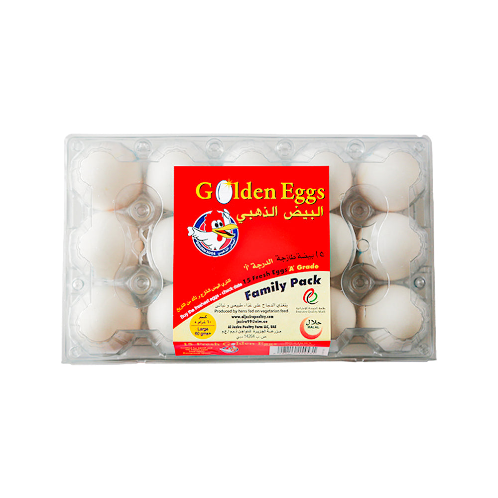 Golden Eggs - Fresh White Eggs Family Pack 15pcs image 1
