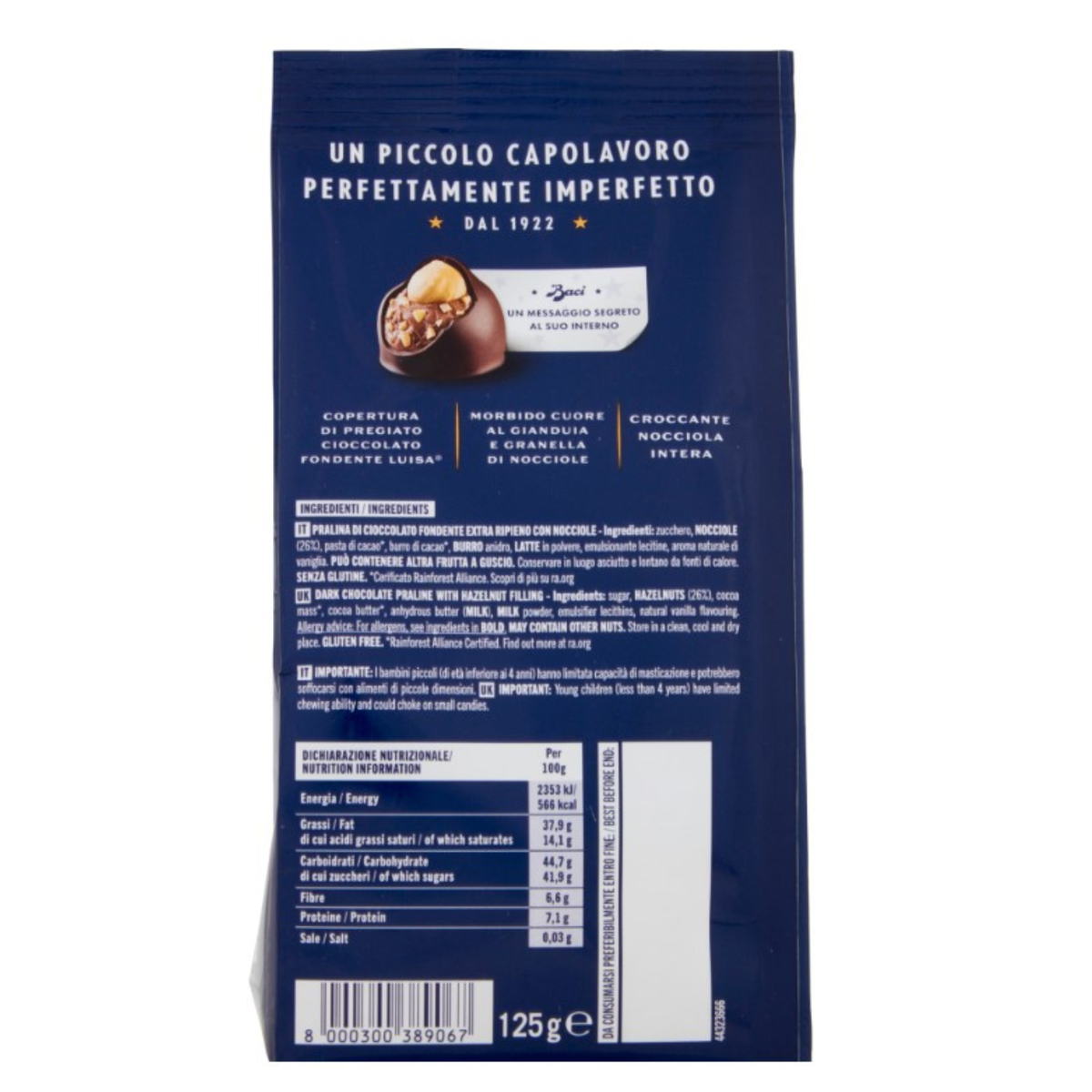 Dark Chocolate Classic Baci with Hazelnut Bag image 2