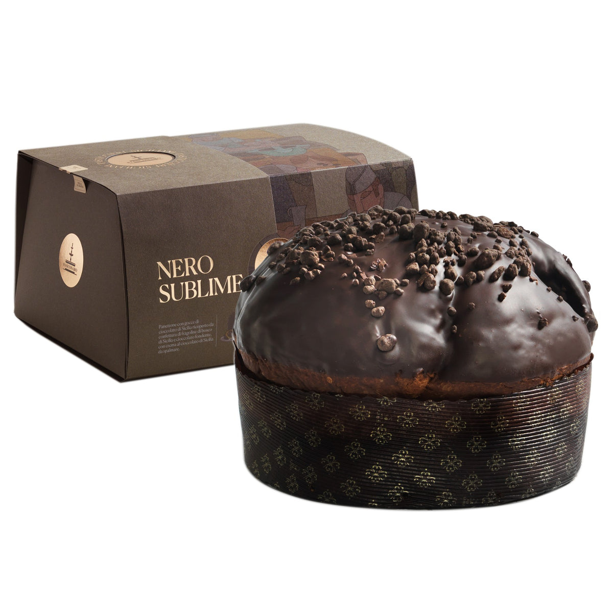 Panettone Nero Sublime 820g with Chocolate Spread 180g image 1