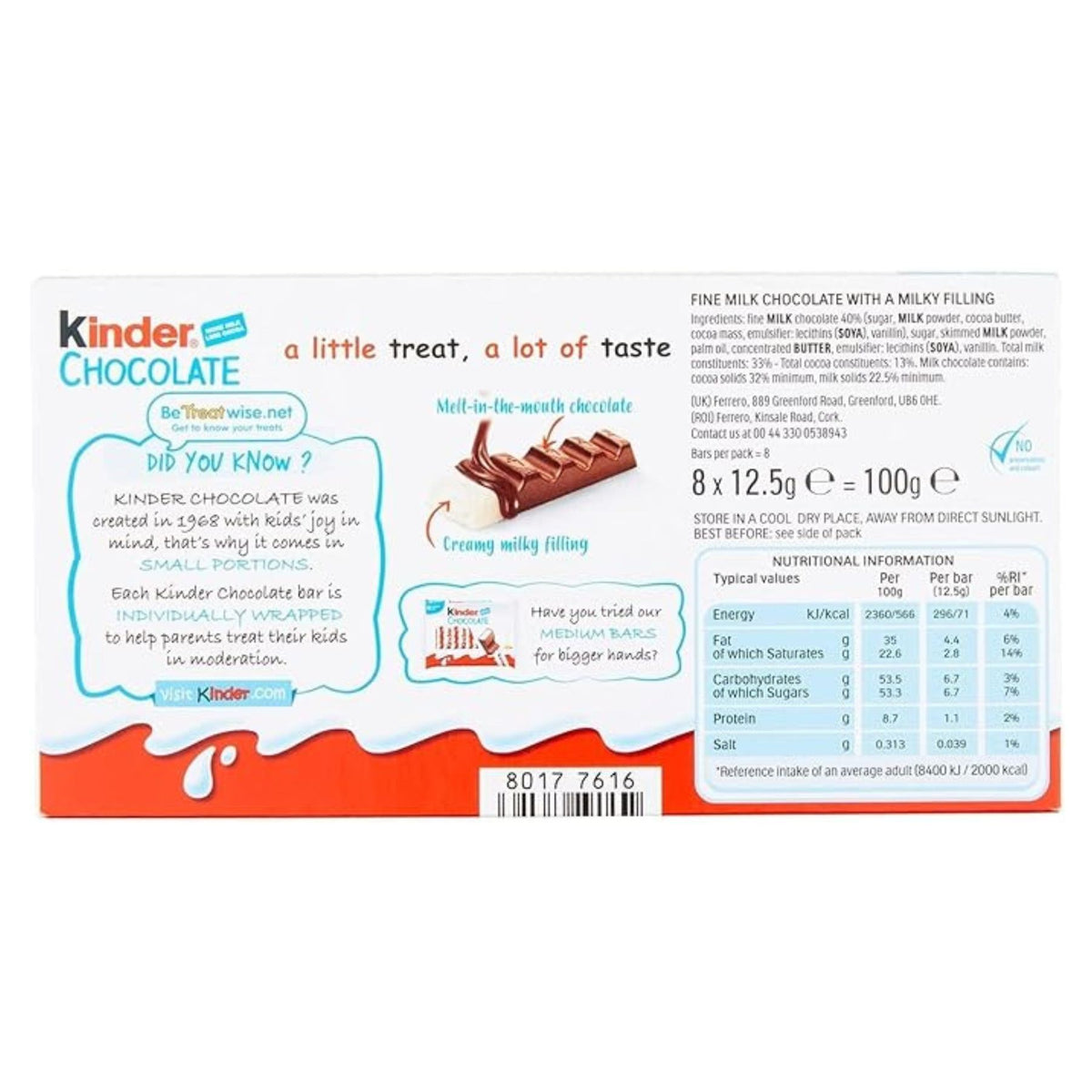 Chocolate 8 Bars 100g image 3