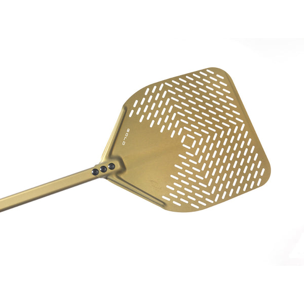 Pizza Peel Gold Rectangular Perforated 33cm image 1