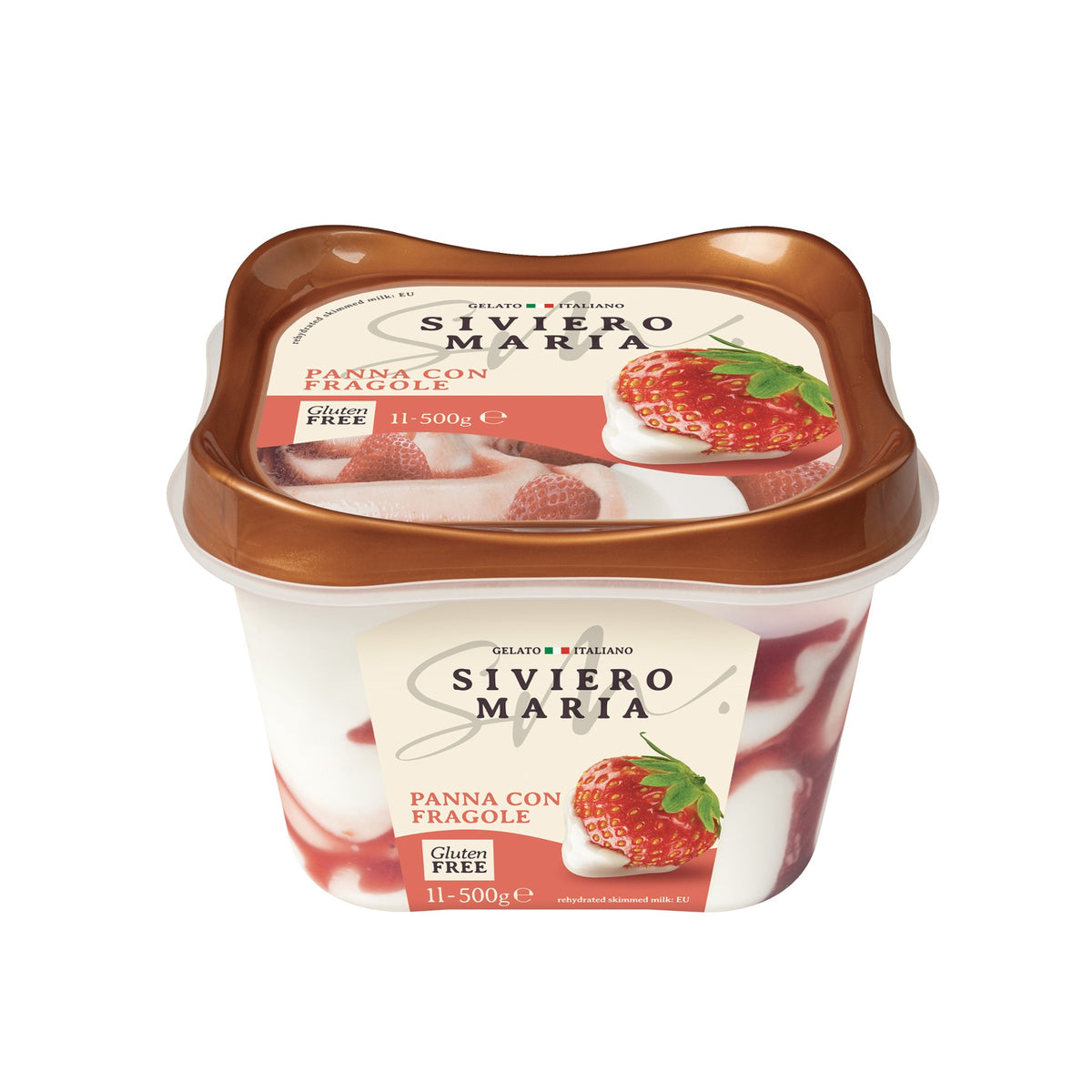 Cream & Strawberry Artisan Gelato Ice Cream Gluten-free Italian Frozen image 1