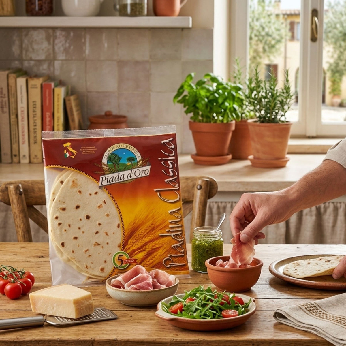 Frozen Pre-Baked Piadina with Extra Virgin Olive Oil 5pcs image 2