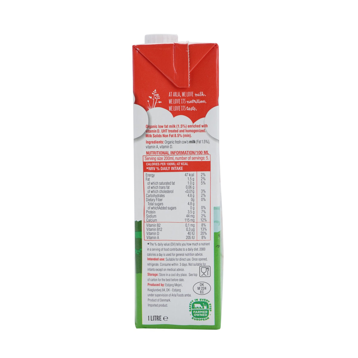 Low-Fat Organic Cow Milk 1L image 2