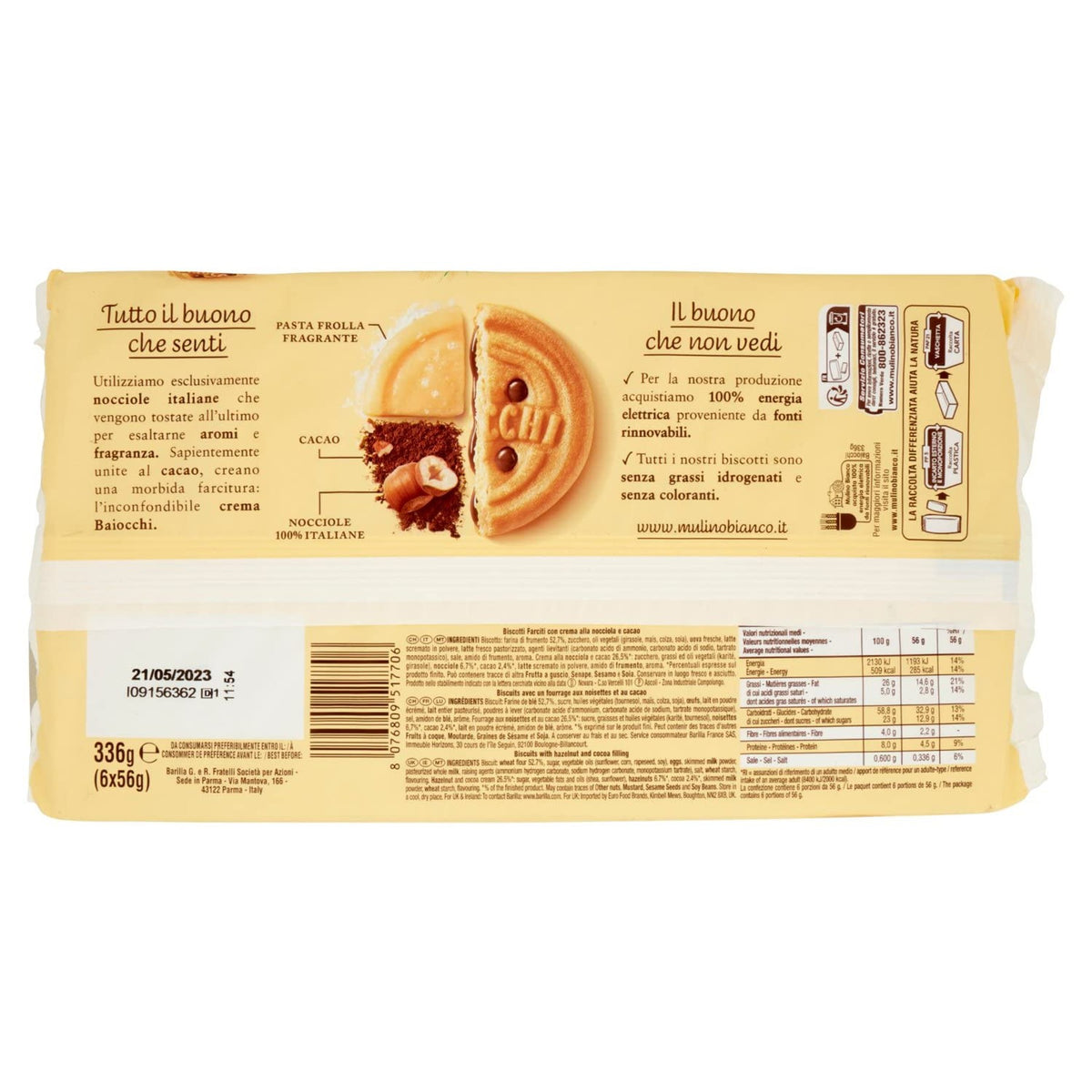 Baiocchi Hazelnut Italian Breakfast Biscuits 56g x 6pcs image 2