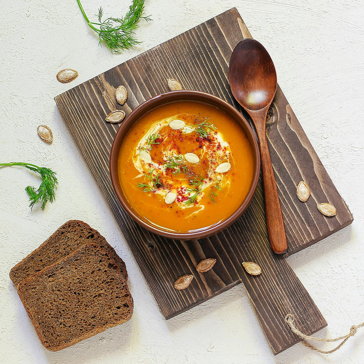 Carrot Soup with Spicy Crunchy Chickpeas