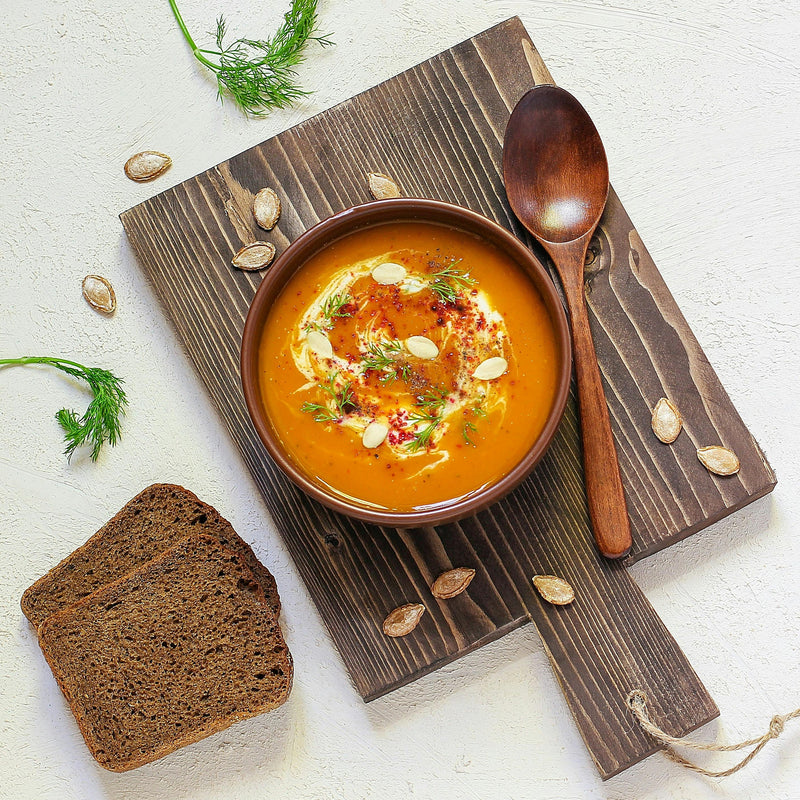 Carrot Soup with Spicy Crunchy Chickpeas