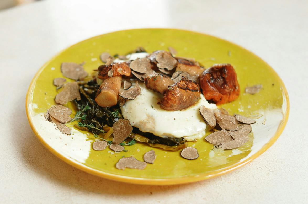 Crispy Pork Loin Chops with Melted Scamorza & Shaved Truffle