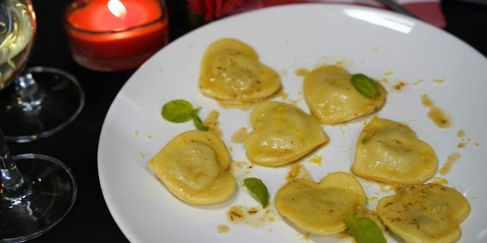 Valentine's Dinner: Heart-Shaped Ravioli