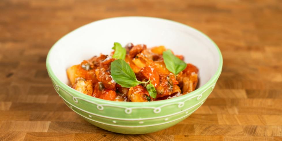 Organic Chicken Paccheri alla Mediterranea