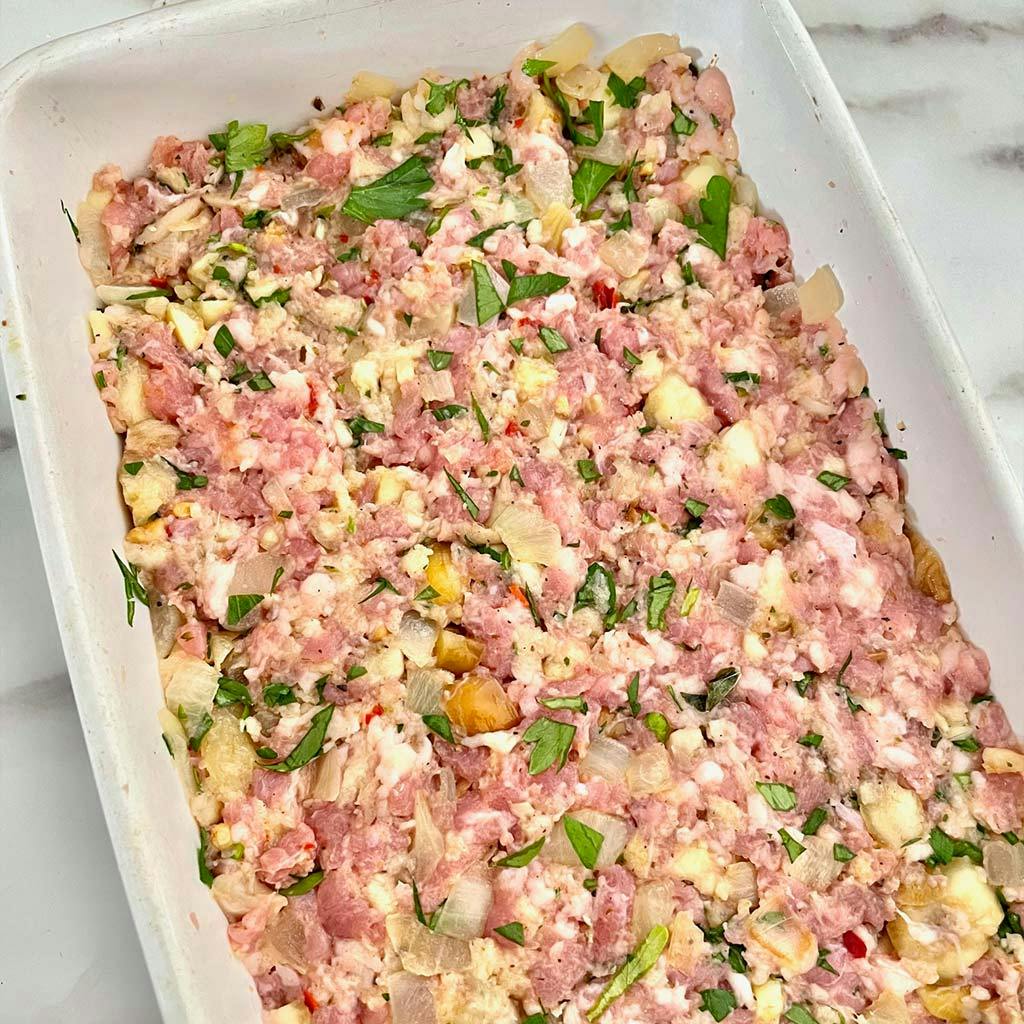 Porcini Stuffing with Spicy Italian Sausage